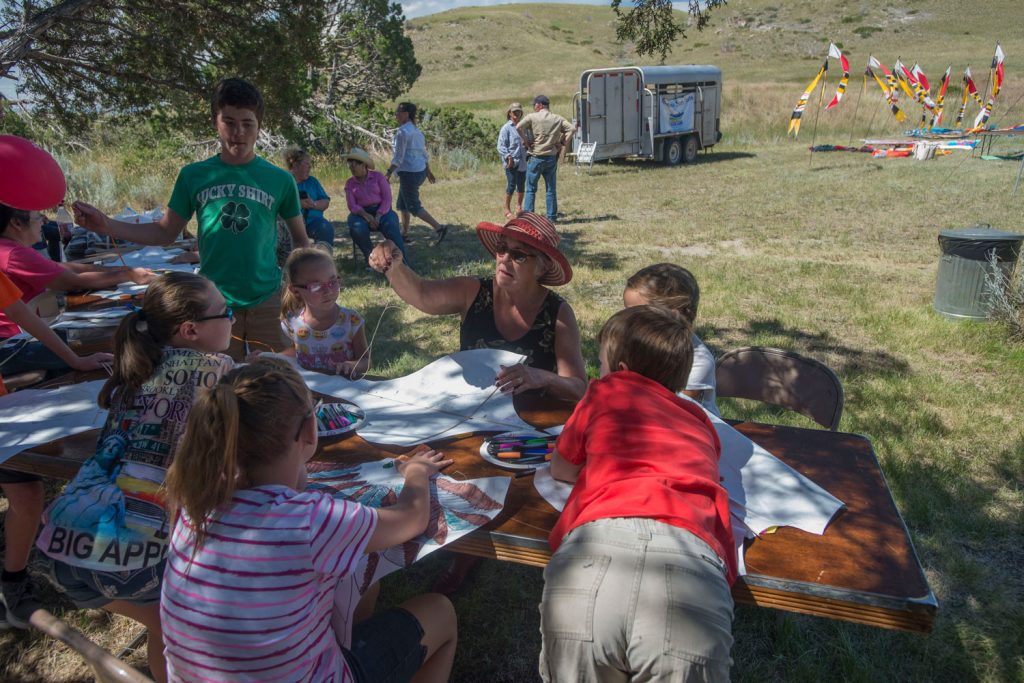 Flying Buffalo at Madison Buffalo Jump State Park in Yellowstone Country Montana