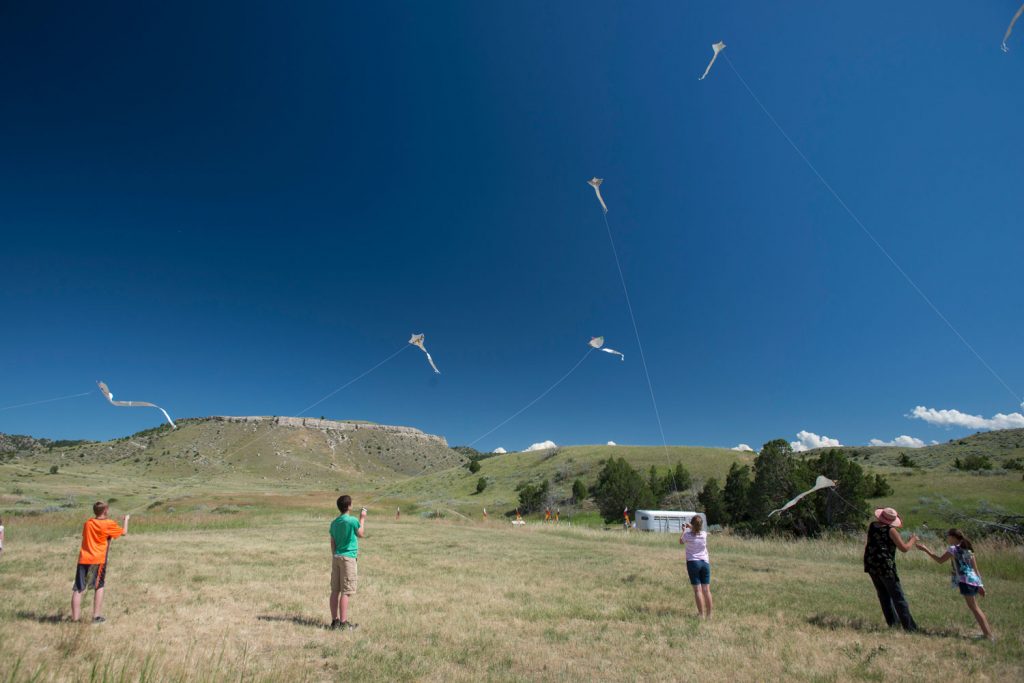 Flying Buffalo at Madison Buffalo Jump State Park in Yellowstone Country Montana