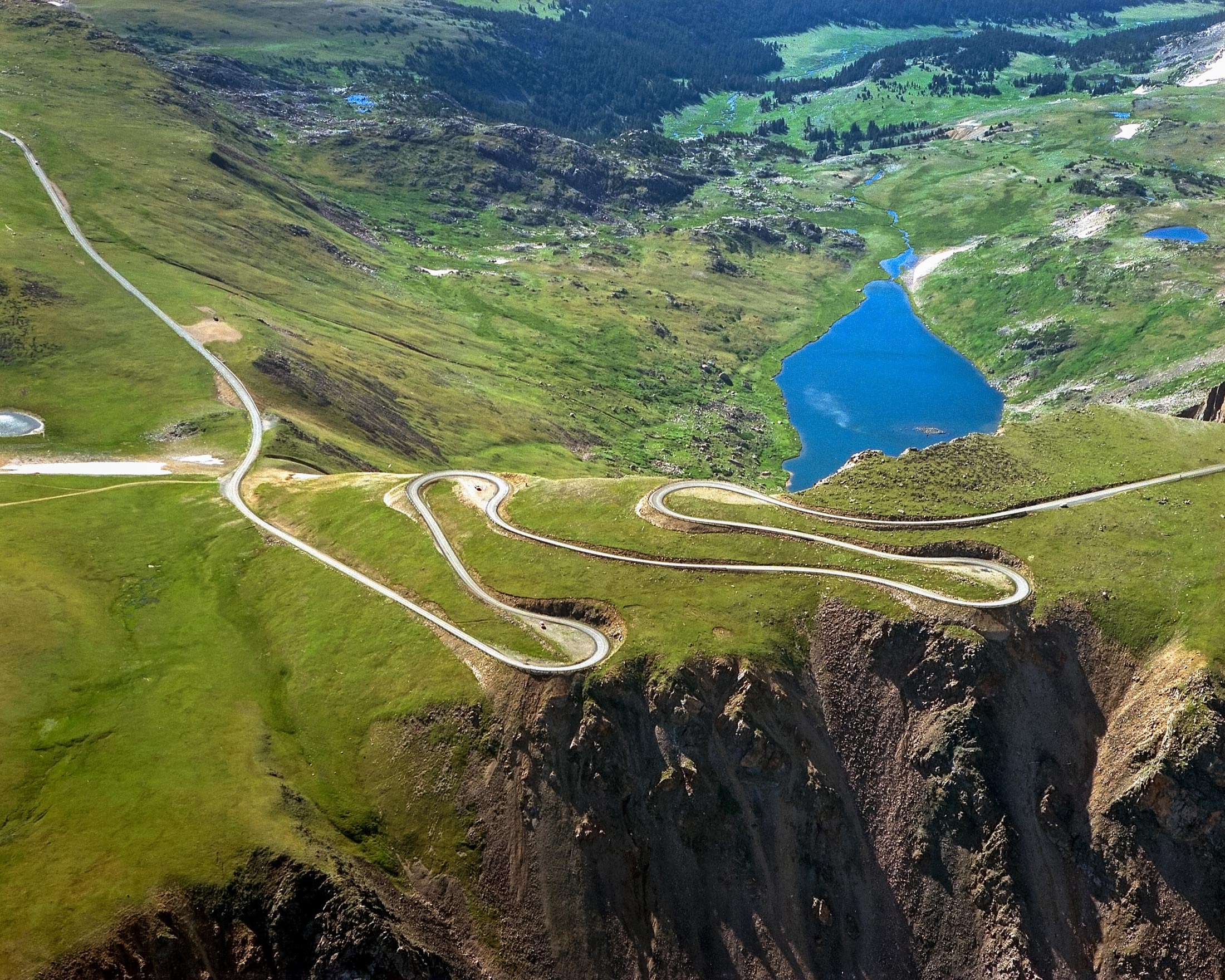 Beartooth Highway in the spring in Yellowstone Country Montana.