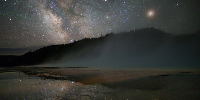 Night skies over Yellowstone National Park