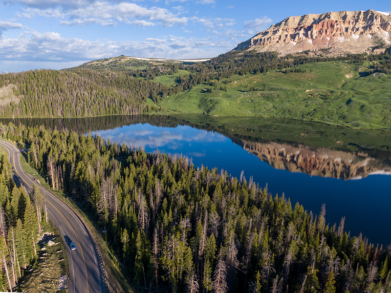 Beartooth Butte and Beartooth Lake just off of Yellowstone Country Montana's Beartooth Highway.