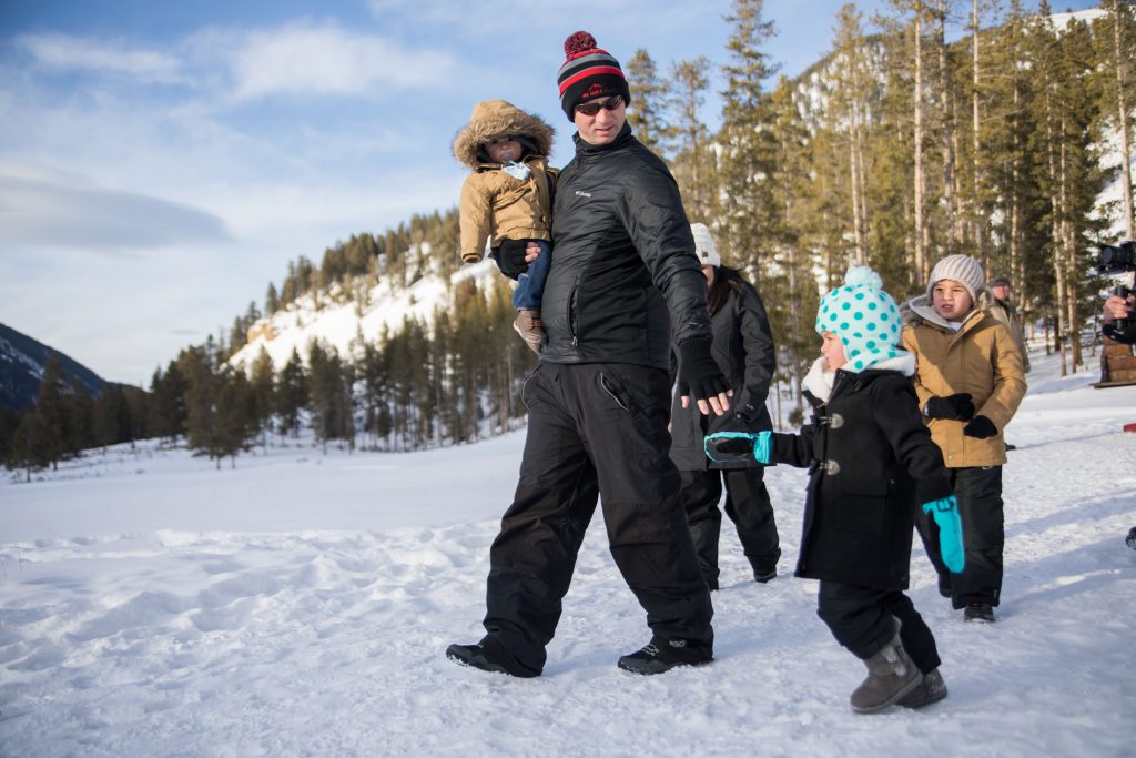 Family enjoys the winter in Yellowstone Country Montana