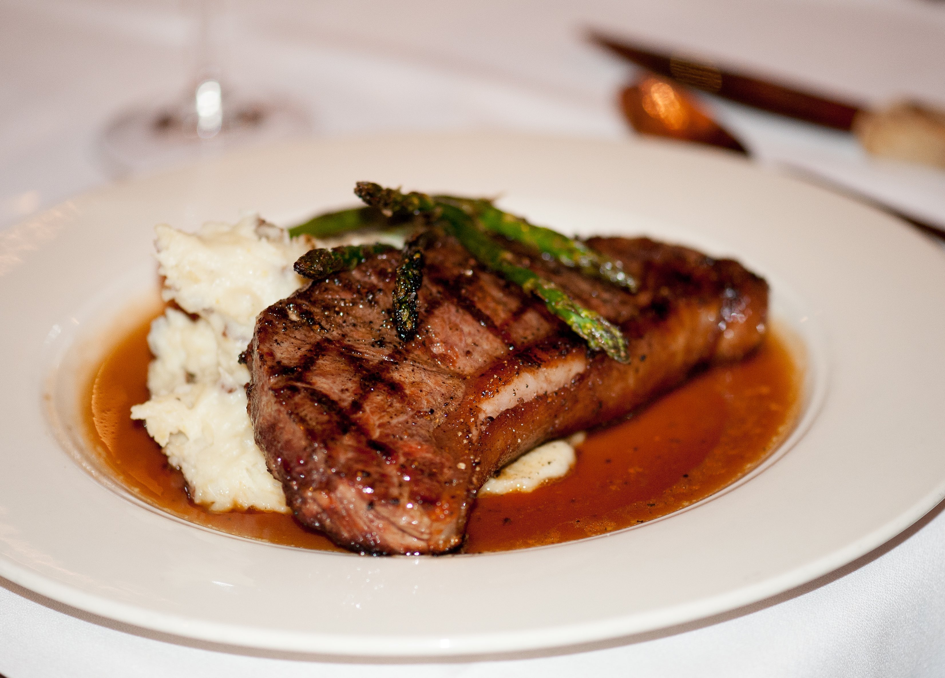 Local grass-fed beef, pork and lamb can be found at farmers markets in Yellowstone Country. Pictured is a steak dinner at Lone Mountain Ranch in Big Sky, Montana.