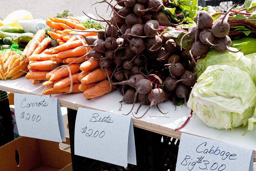 Veggies available at one of Yellowstone Country Montana's farmers markets near Yellowstone National Park