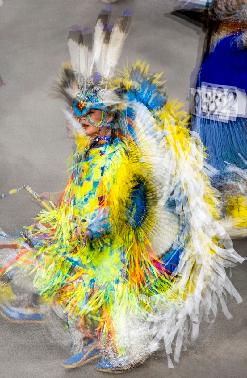 Tiny Tot Dancer at American Indian Powwow, Montana State University