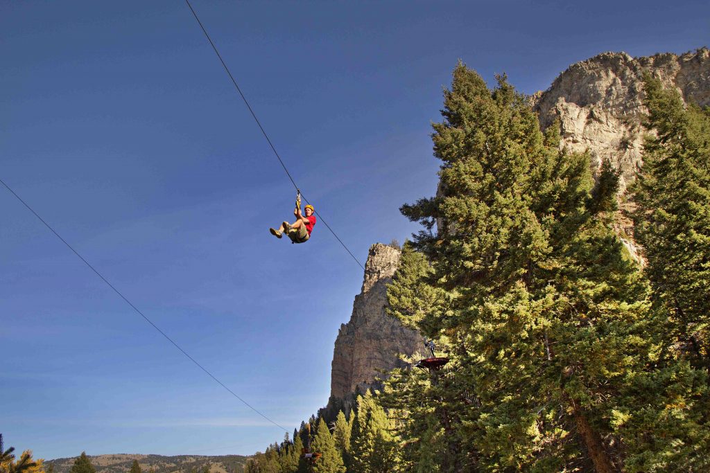 Zip lining in Yellowstone Country near Yellowstone National Park