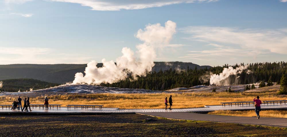 Steaming springs in Yellowstone National Park