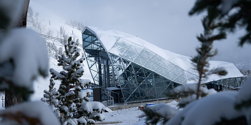 New tram terminal, Big Sky Resort, Big Sky, Montana