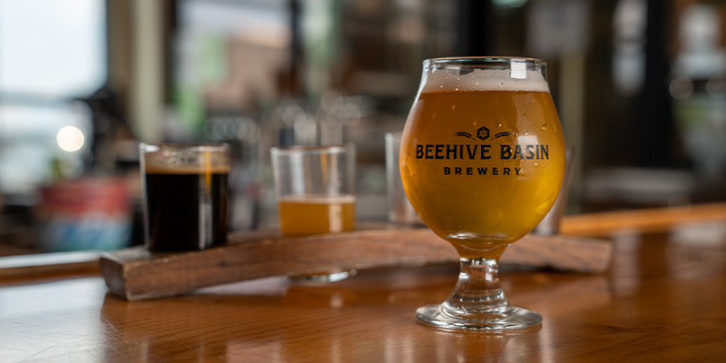 Craft beer from Beehive Basin Brewery, Big Sky Montana