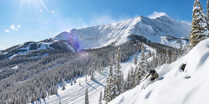 Skiing at Big Sky Resort, Montana 