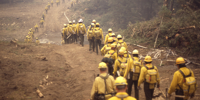 Military firefighters, Yellowstone Fires, 1988