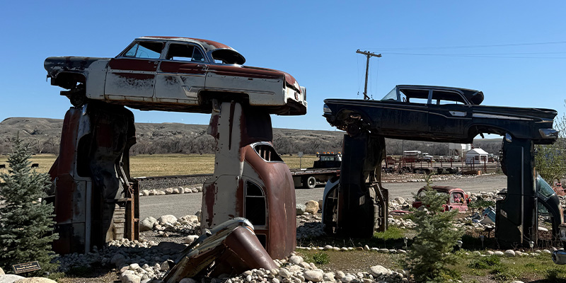 Fordhenge, public art, Edgar, Montana