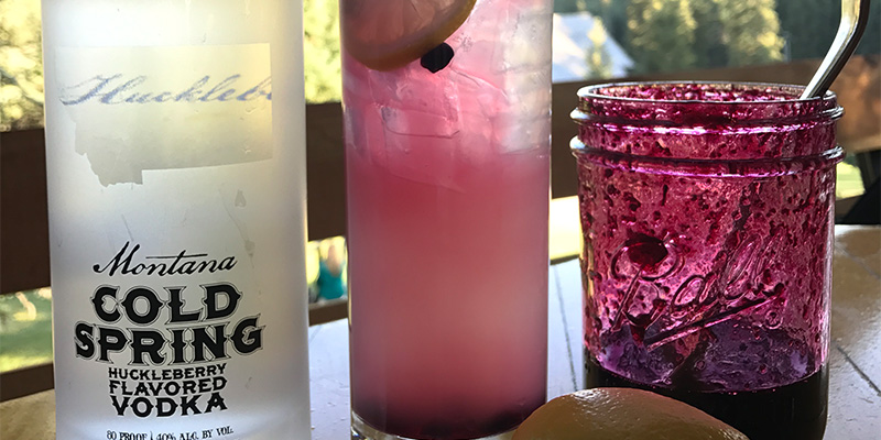Huckleberry Vodka Cocktail, Montana Spirits, Bozeman, Montana