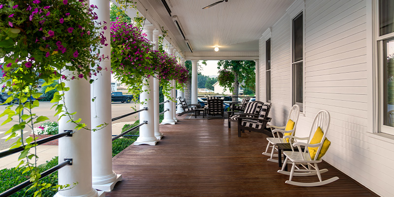 Porch on Sacajawea Hotel, Three Forks, Montana