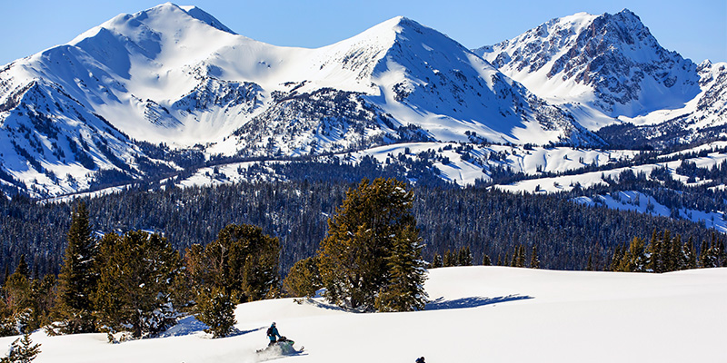 Snowmobiling in Big Sky, Montana