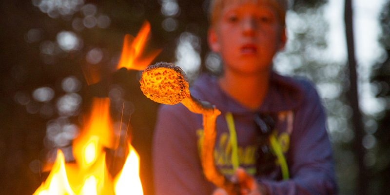 Making s'mores at Lewis Lake, Yellowstone National Park