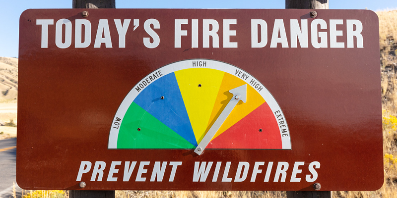 Fire Danger sign at Very High, NPS / Jacob W. Frank