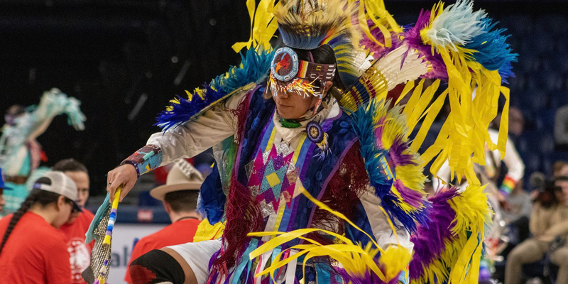 Native American Dancer at AIC powwow, Montana State